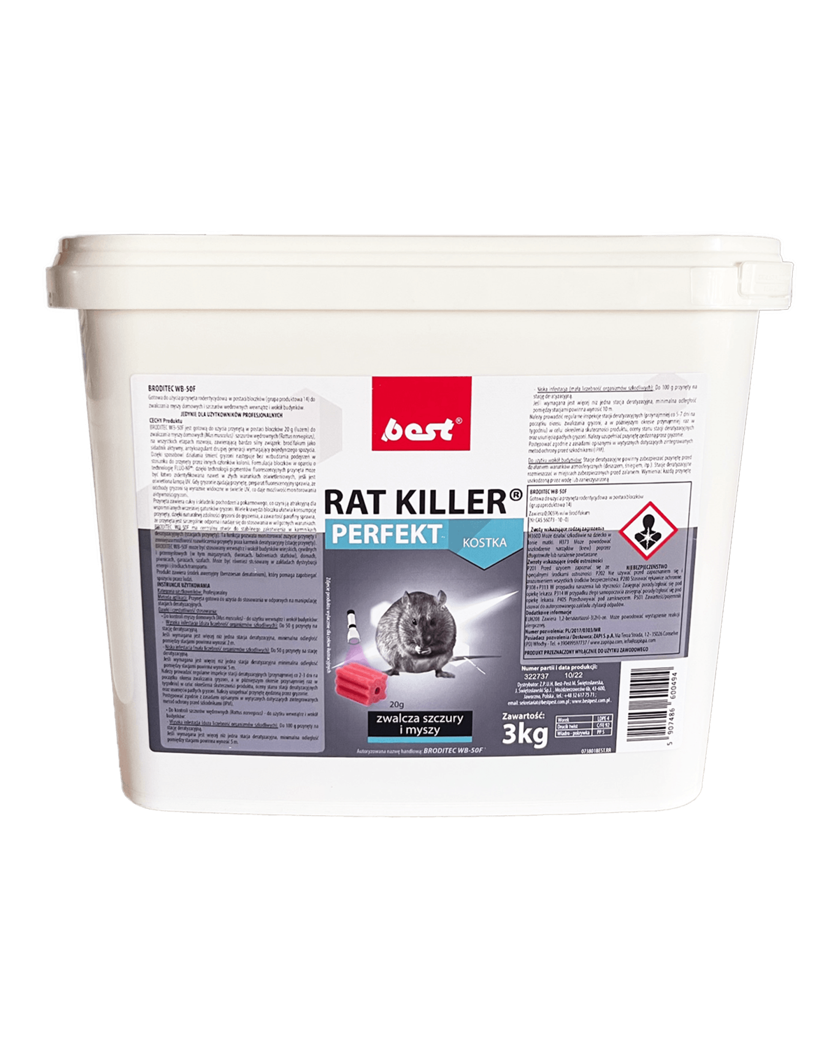 RAT KILLER PERFEKT KOSTKA - 3kg - BEST-PEST